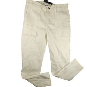 Sam Edelman NWT Cargo Pants WMNS White Denim Slim Utility Trousers 45EGGWUC3900